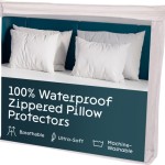 Niagara - Pack of 12 Waterproof King Size Pillow Protectors 20x36 Inches, with Smooth Zipper, Silent Pillow Covers, White